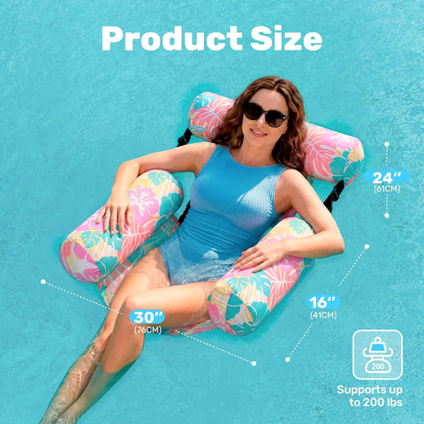 SLOOSH Inflatable Pool Floats Adult,2 Packs Floating Lounge Chairs,Blow up Pool Noodles for Adult Heavy Duty,Floating Chair for Party Summer Water Beach Lake Fun
