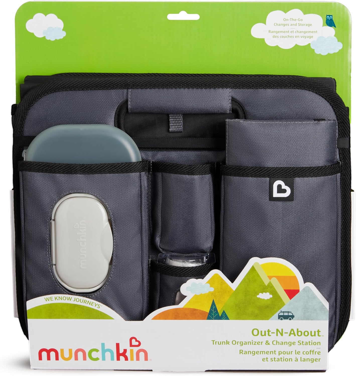 Munchkin Car Trunk Organizer Baby Diaper Caddy with Changing Pad