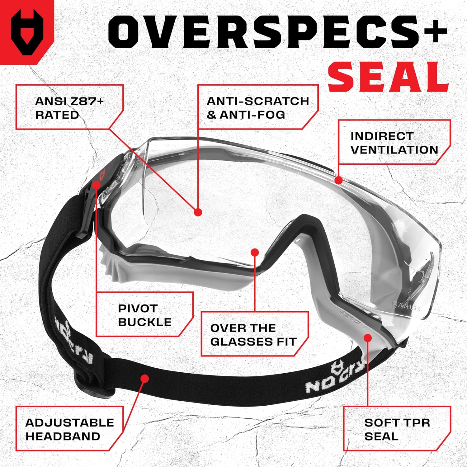 NoCry Anti-Fog Safety Goggles Over Glasses For Men & Women With Soft Gasket