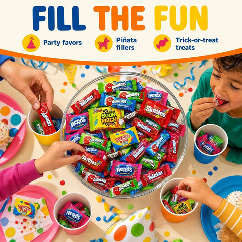 Bulk Candy Variety Pack - 15 lb - Bulk Individually Wrapped Candy- Candies - Trick Or Treat Candies - Pinata Filler Stuffers - Pinata Stuffers - Party Favors - July 4th
