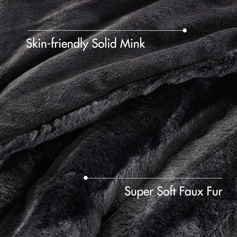 Madison Park Duke Plush Reverse Queen Comforter Set, 3 Piece, Black