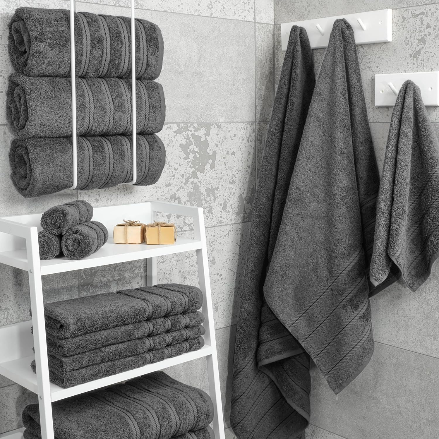 American Soft Linen 100% Cotton Luxury Turkish Towels, 4 PC Bath Towel Set