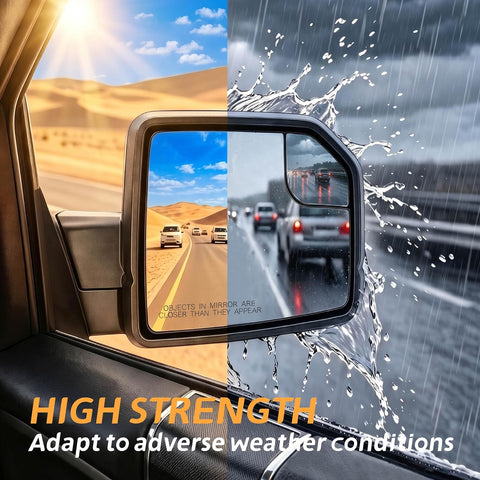 Right Passenger Side Door Mirror with Blind Spot Glass Power Fits 2015-2020 Ford F150 Without Turn Signal Light Non-Heated (3Pins) Replaces: ‎FL3Z17682AK