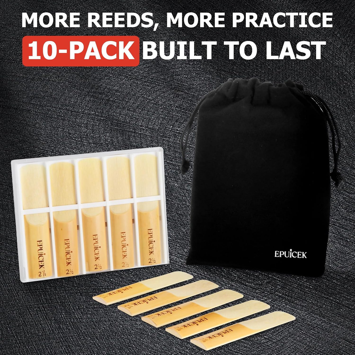 Alto Saxophone Reeds 3.0, Traditional Eb Sax Student Reeds, 10 Pk