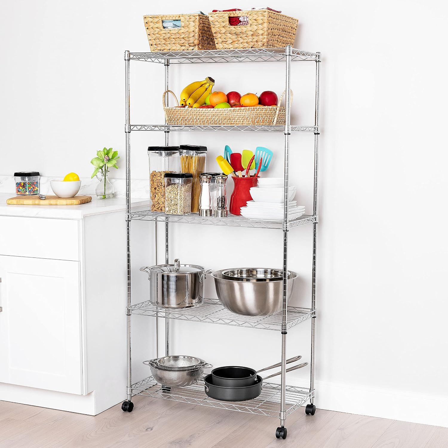 5-Tier Steel Wire Shelving, 30"W x 14"D x 61.5"H