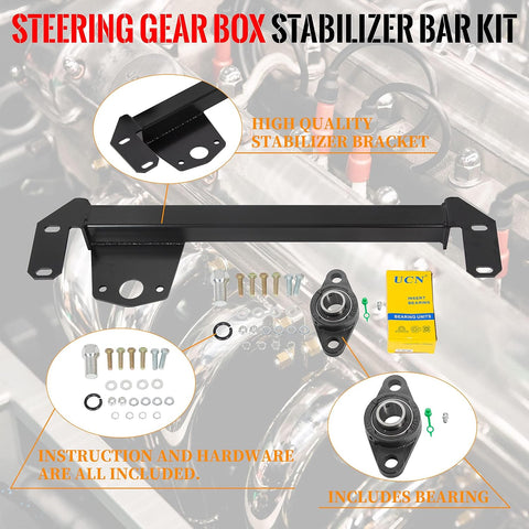 ECOTRIC Steering Box Stabilizer Bar Compatible with 1994-2002 Dodge Ram 4WD
