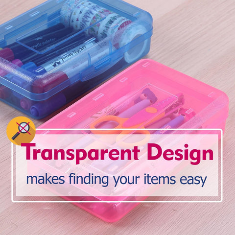Mr. Pen- Plastic Pencil Case Box, 2 Pack, Large Crayon Marker Pen Organizer