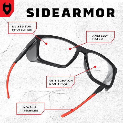 NoCry ANSI Z87.1 Clear Safety Glasses with Side Shields — Durable Anti Fog & Scratch Resistant Eye Protection Glasses or Men & Women — ANSI Z87 Rated Protective Eyewear with 100% UV Shielding for Work