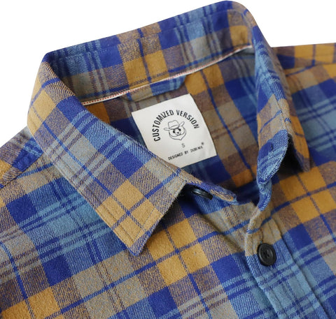 Dubinik® 6 oz Flannel Shirt for Men Long Sleeve Button Down Cotton Plaid