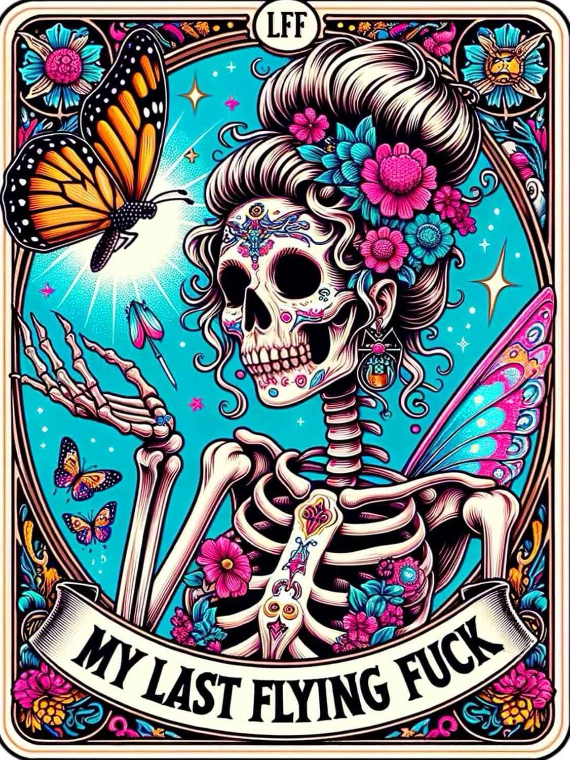 Diamond Art Kits for Adults Skull Last Flying Diamond Painting Kit 12x16in