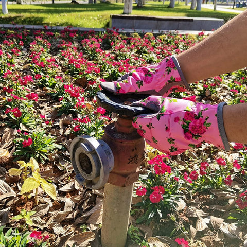 YRTSH Leather Gardening Gloves for Women, Flexible Breathable Garden Gloves