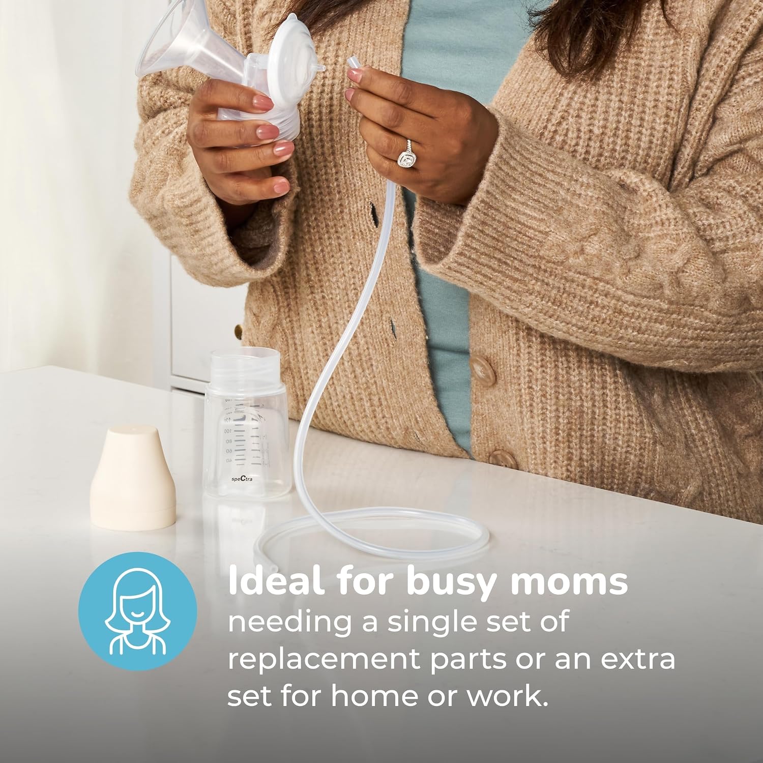 Spectra Baby Premium Breast Pump Accessory Kit with Bottles, 24mm, 2 Pack