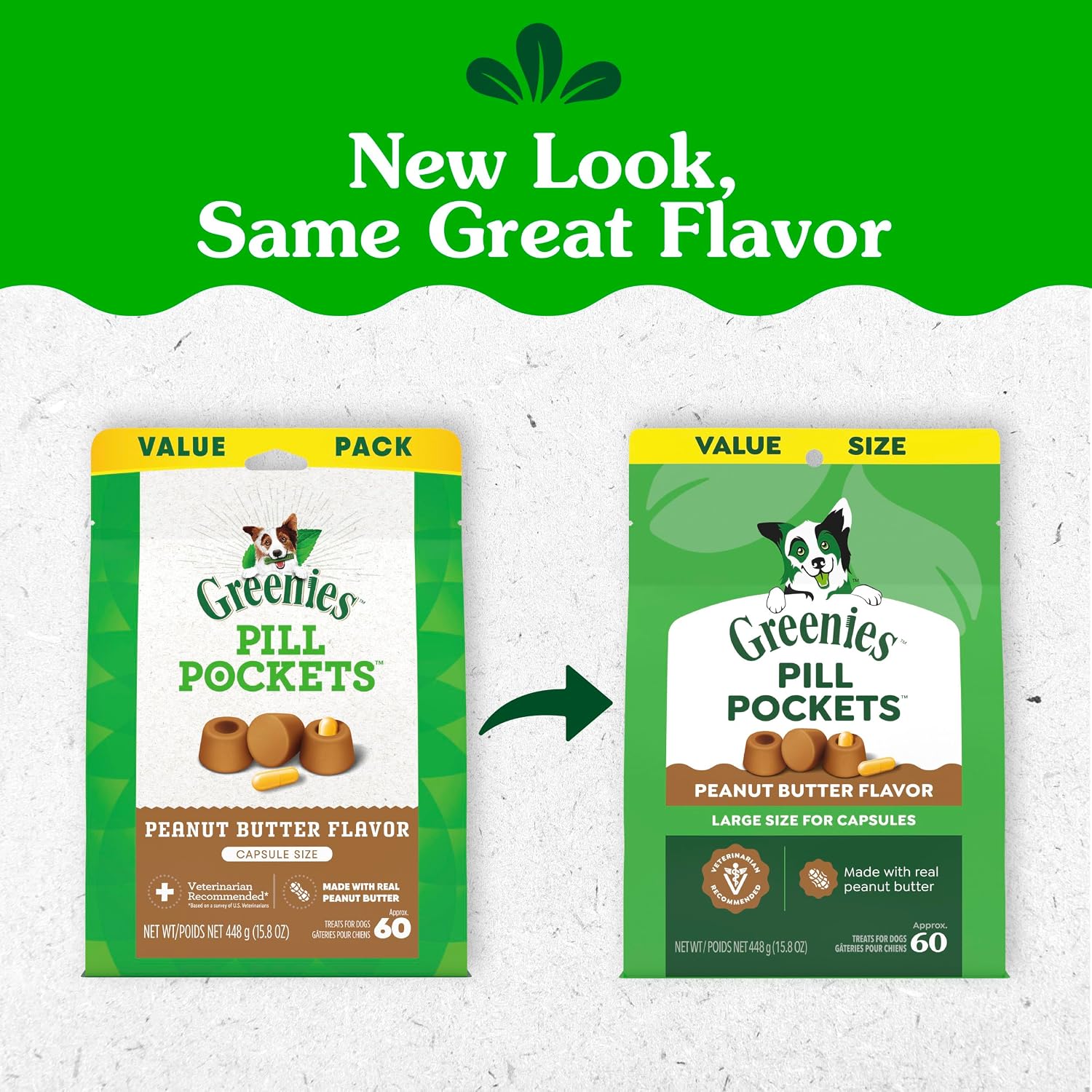 Greenies Pill Pockets Large Size Dog Treats, Peanut Butter, 15.8 oz