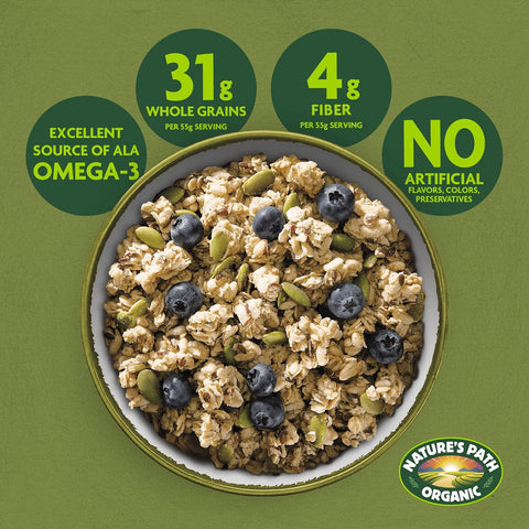 Nature's Path Organic Pumpkin Seed + Flax Granola, 24.7 oz (Pack of 6), Non-GMO