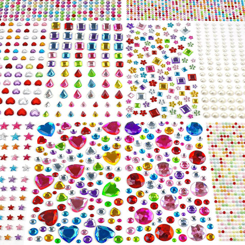 3528 PCS Gem Stickers,Self Adhesive Scrapbook Supplies Rhinestones Crafts