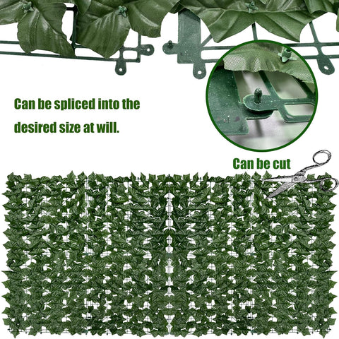 60"x128" (53.5 Sqft), Artificial Ivy Vine Privacy Fence Screen Roll