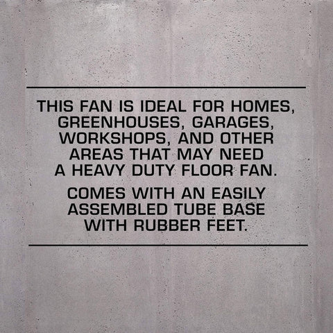 Hurricane Pro High Velocity Metal Blade Floor Fan, 3 Speeds, Black, 20in