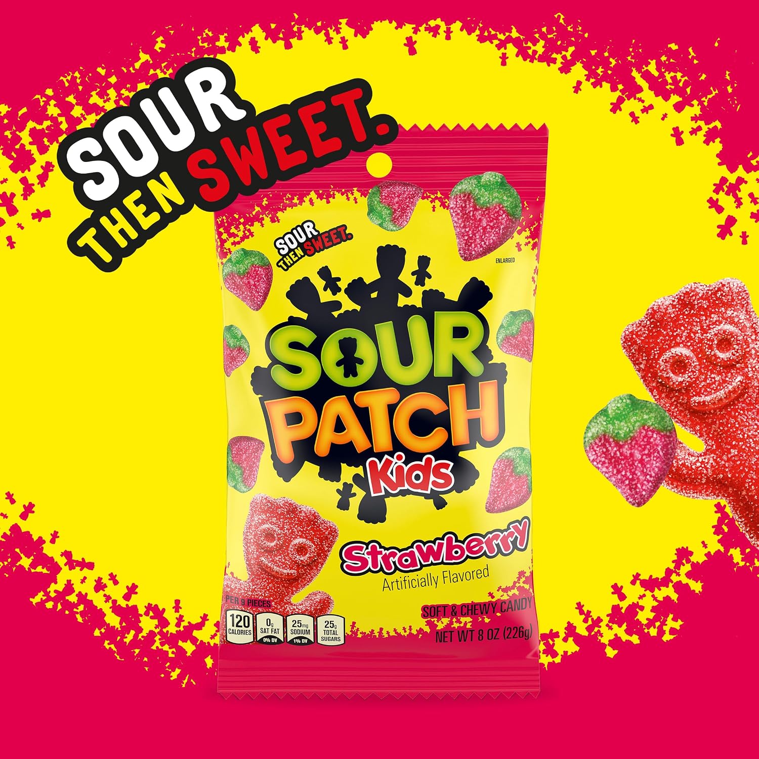 SOUR PATCH KIDS Strawberry Soft & Chewy Candy, 8 oz