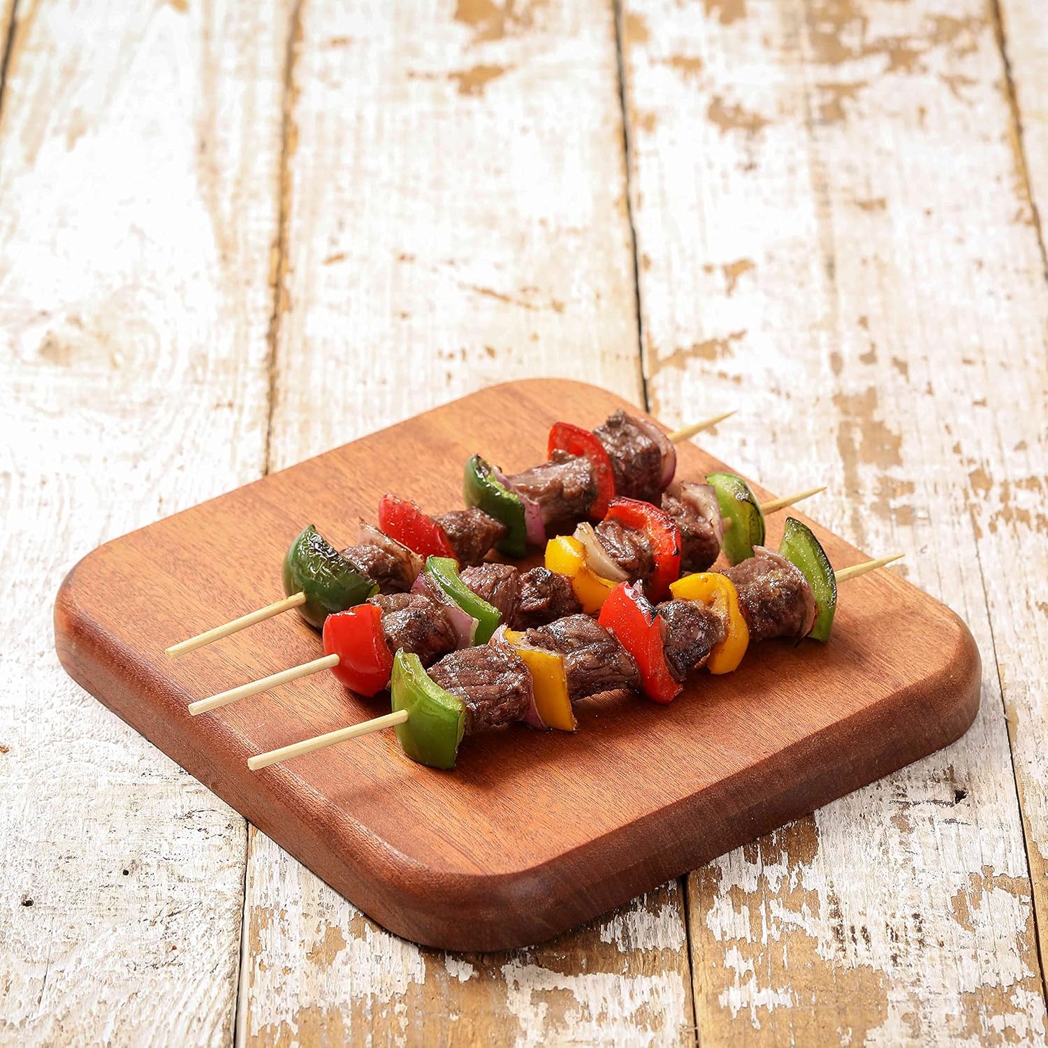 200 PCS Bamboo Skewers, 10 Inch Wooden Skewers for Appetizers Fruit Kebabs