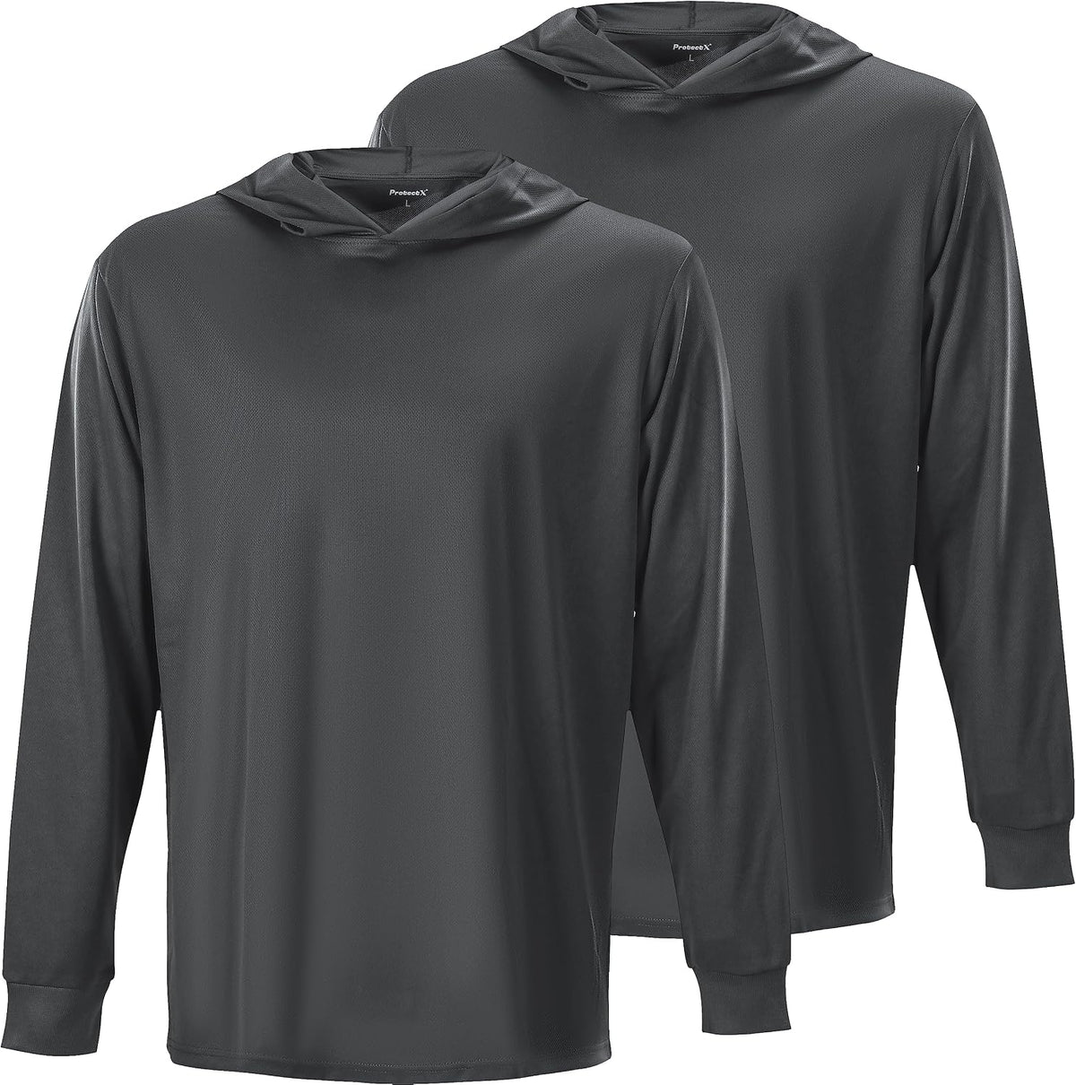 ProtectX 2 Pack Men Hi Vis Lightweight Long Sun Hoodie, Sun Shirt with Hood