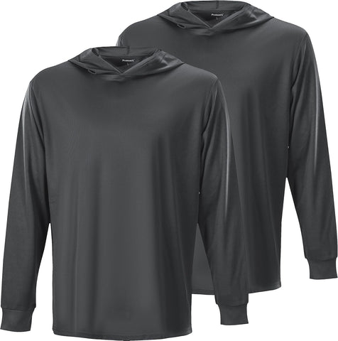 ProtectX 2 Pack Men Hi Vis Lightweight Long Sun Hoodie, Sun Shirt with Hood