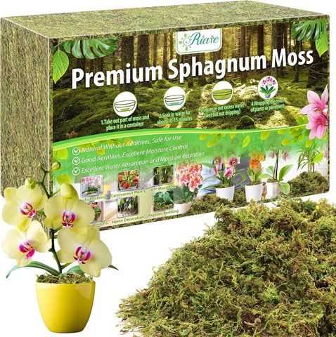 Riare 2.9LB Premium Sphagnum Moss for Plants- 65QT Natural Dried Plant Moss