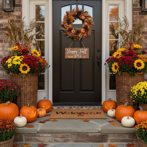Calloway Mills 121301729 Fall Beauty Outdoor Coir Doormat, Non Slip Vinyl Backing,Fall Front Door Mat,17" x 29"