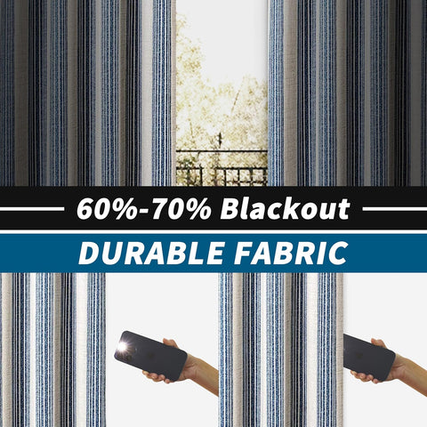 DriftAway Chris Blackout Curtain 2 Panels Grommet, W52xL36, Jean Navy