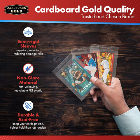 Cardboard Gold Card Saver 1 - Semi Rigid Card Holders - 50 Count