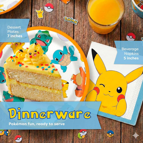 Pokemon Birthday Decorations Party Supplies with Banner & Tablecloth
