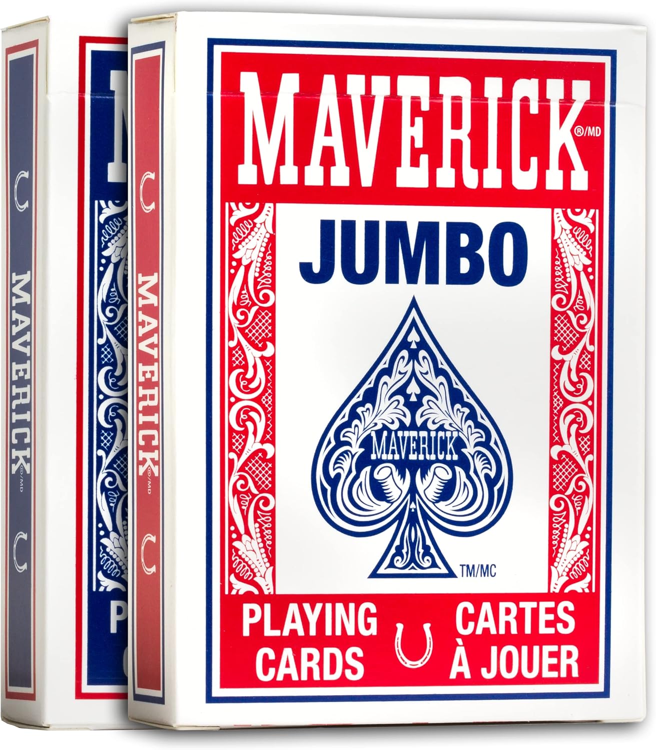 Maverick Playing Cards 12 Pack, Jumbo Index, Bulk Red and Blue Decks