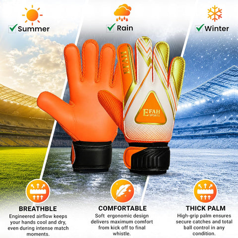 Soccer Goalie Goalkeeper Gloves for Kids Boys Youth with Grips
