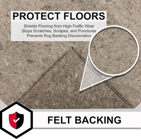 Mohawk Home Felt Rug Pad 4' x 6' - 1/2 Inch Thick Cushion for Area Rugs, Protective Underlay for Hardwood Floors, Comfort and Insulation – Felt Only Pad