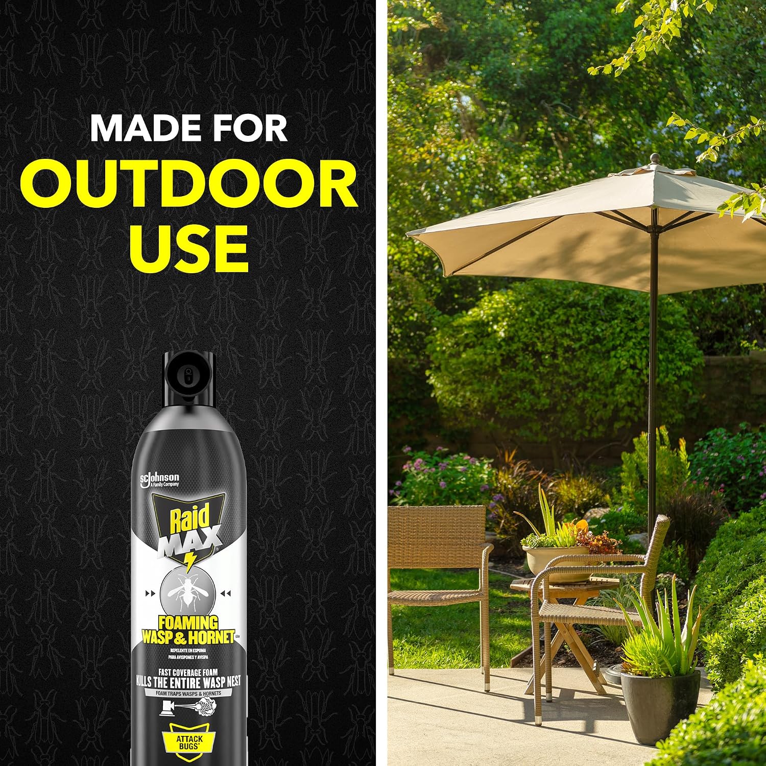 Raid MAX Foaming Wasp & Hornet Killer Bug Spray, 16.5 oz