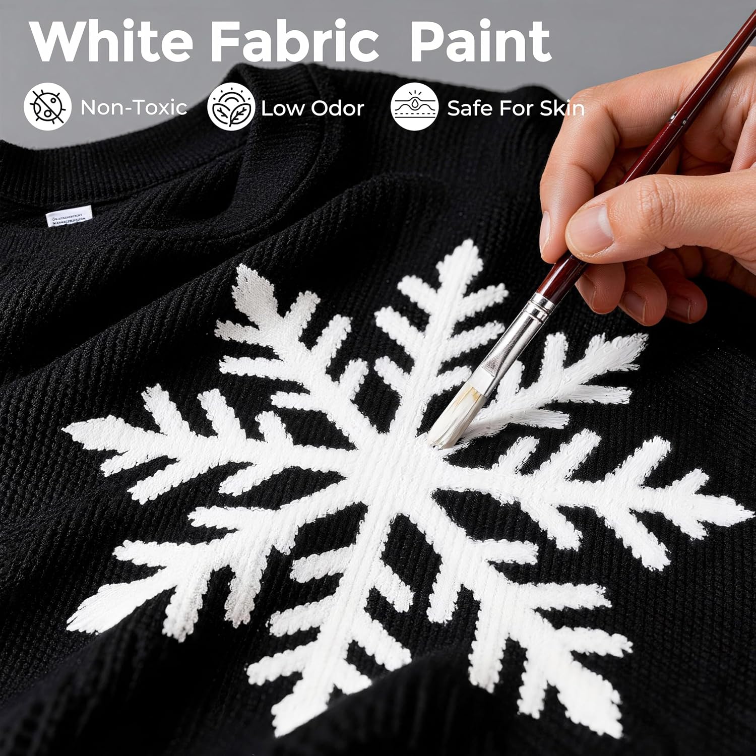 Nicpro White Fabric Paint, 8.45 oz (250 ml) Paint for Clothes Permanent