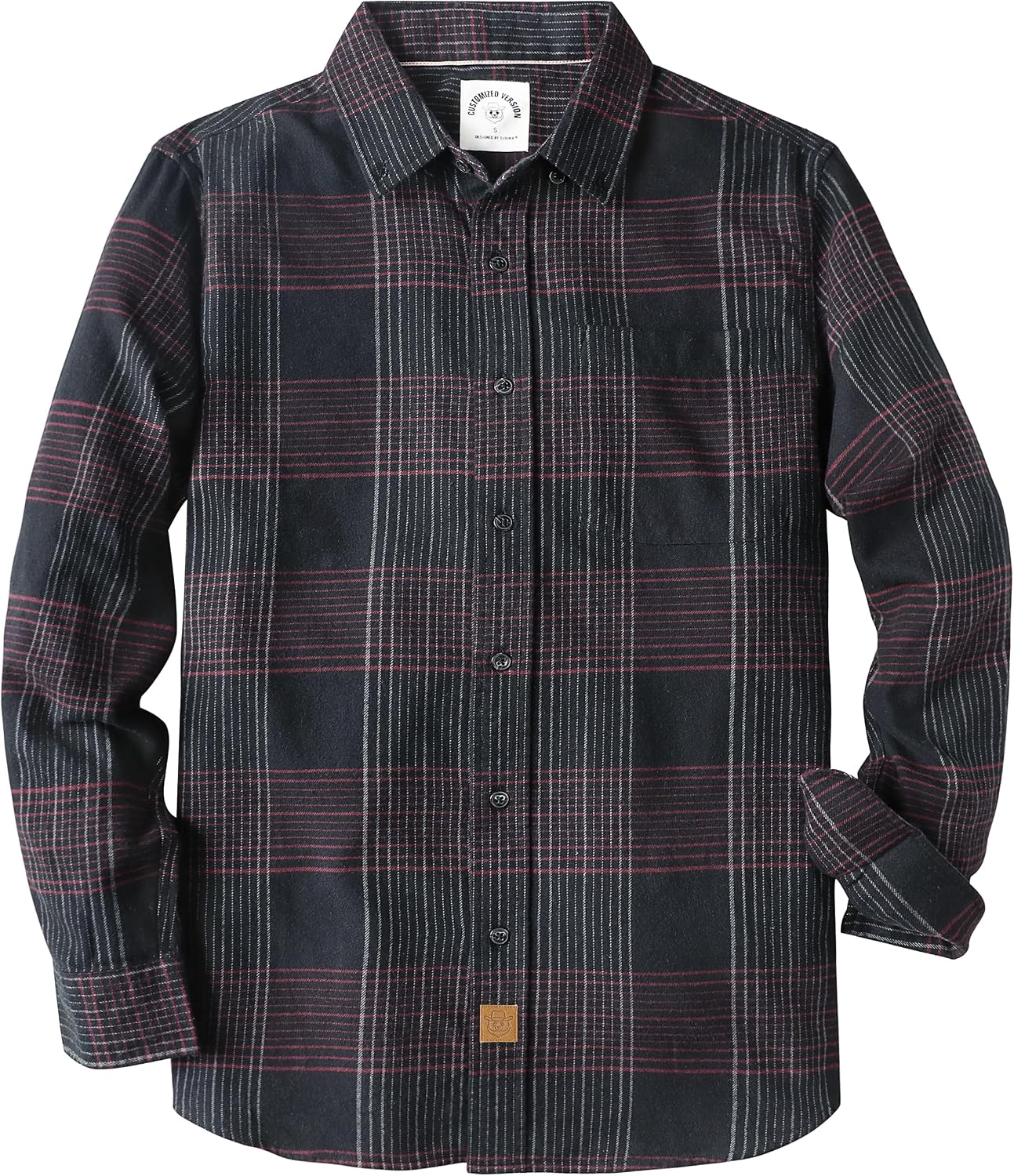 Dubinik® 6 oz Flannel Shirt for Men Cotton Casual Button Down Long Sleeve
