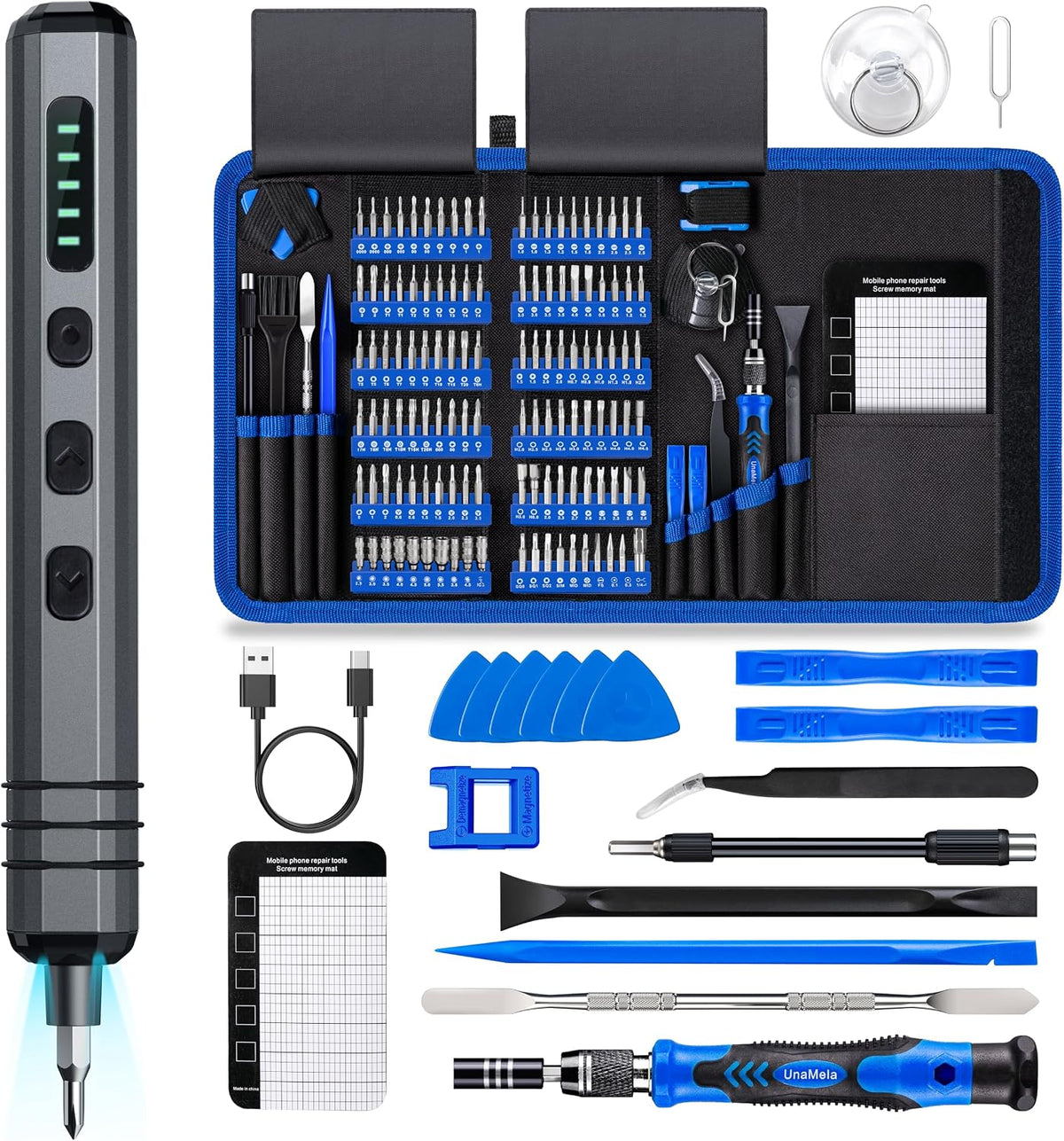 Mini Electric Screwdriver Set 140-IN-1: Small Electric Screwdriver Cordless