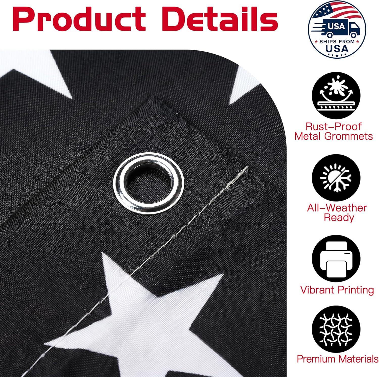 Custom Black and White American US Flag with Picture, Personalized Funny Flags with Face Image Logo Photo Text Single Sided Customized Flag Tapestry for Bedroom Dorm Room Decor Garden, 2x3 3x5 4x6 5x8 Ft