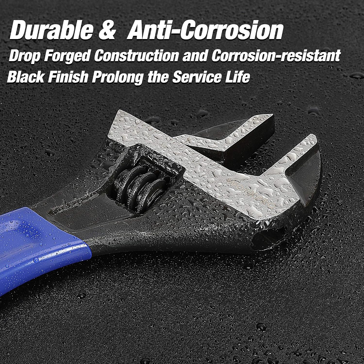WORKPRO 2-Piece Adjustable Wrench Set, 6-Inch & 10-Inch Wide Jaw Wrenches