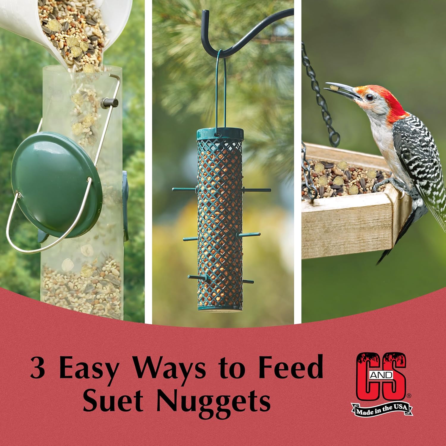 C&S Peanut Suet Nuggets, Bird Suet for Woodpeckers, 8 Pound (Pack of 1)