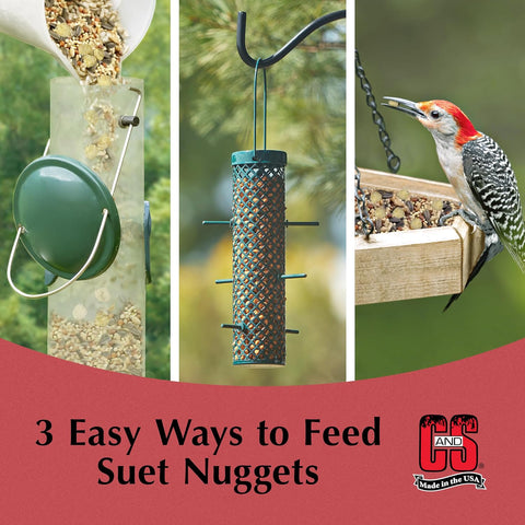 C&S Peanut Suet Nuggets, Bird Suet for Woodpeckers, 8 Pound (Pack of 1)