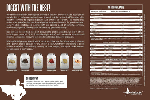 Metabolic Nutrition - Protizyme - Whey Protein Powder, High Protein, Low Carb, Low Fat with Digestive Enzymes, 24 Essential Vitamins and Minerals, Banana Creme, 2 Pound