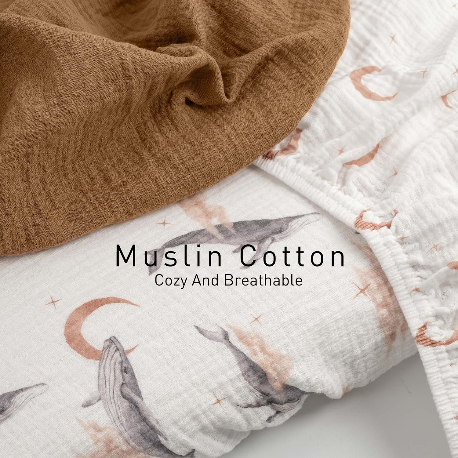 Gllquen Baby Muslin Bassinet Sheets 3pk, Soft Cotton Baby Sheet 33x17