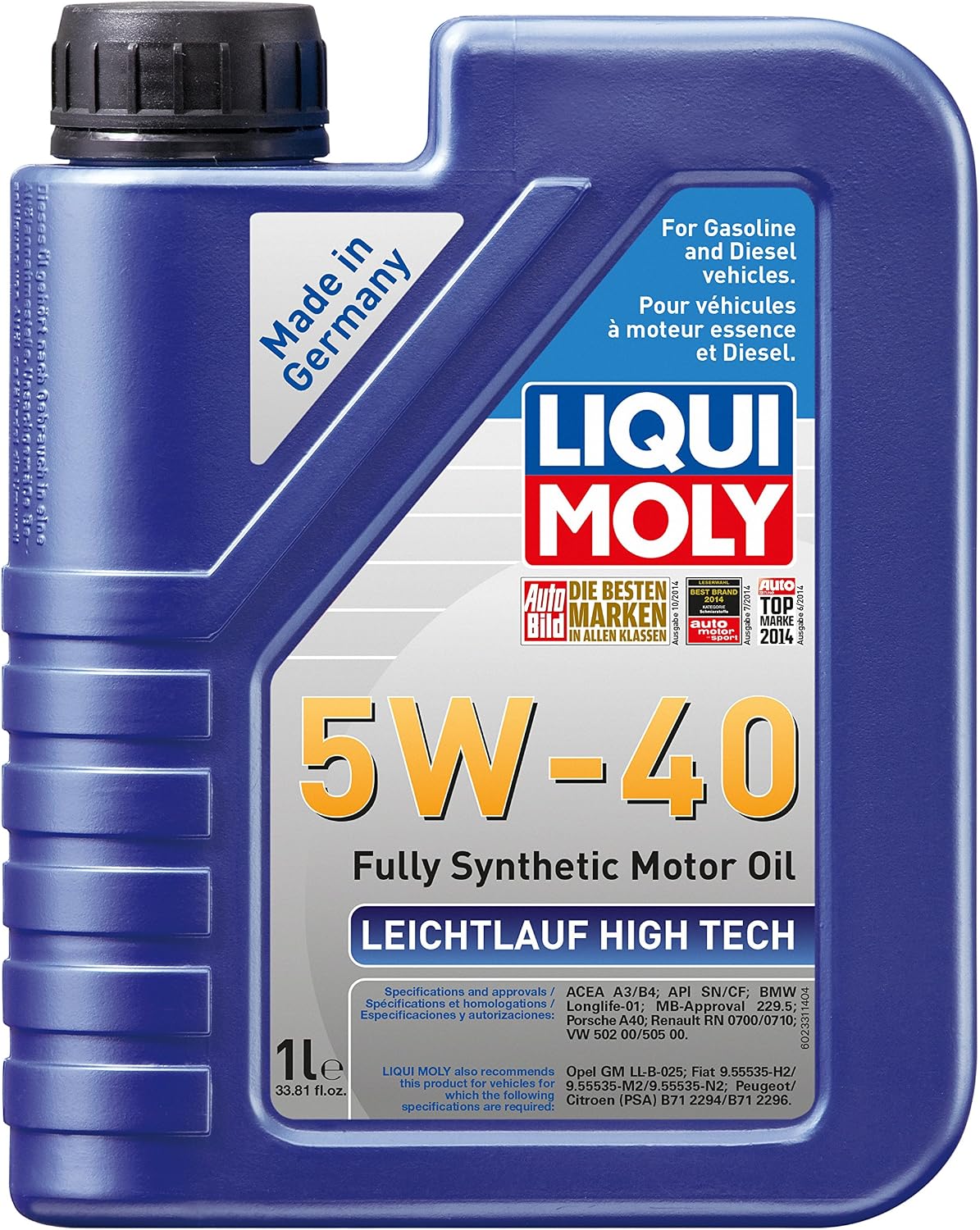 LIQUI MOLY Leichtlauf High Tech SAE 5W-40 | 20 L | Fully synthetic engine oil | SKU: 20122