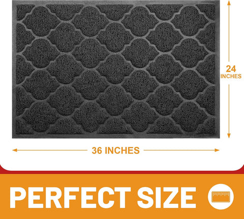 Cosyearn Door Mat, 24x36, Black, Indoor Outdoor Front Entryway Doormat