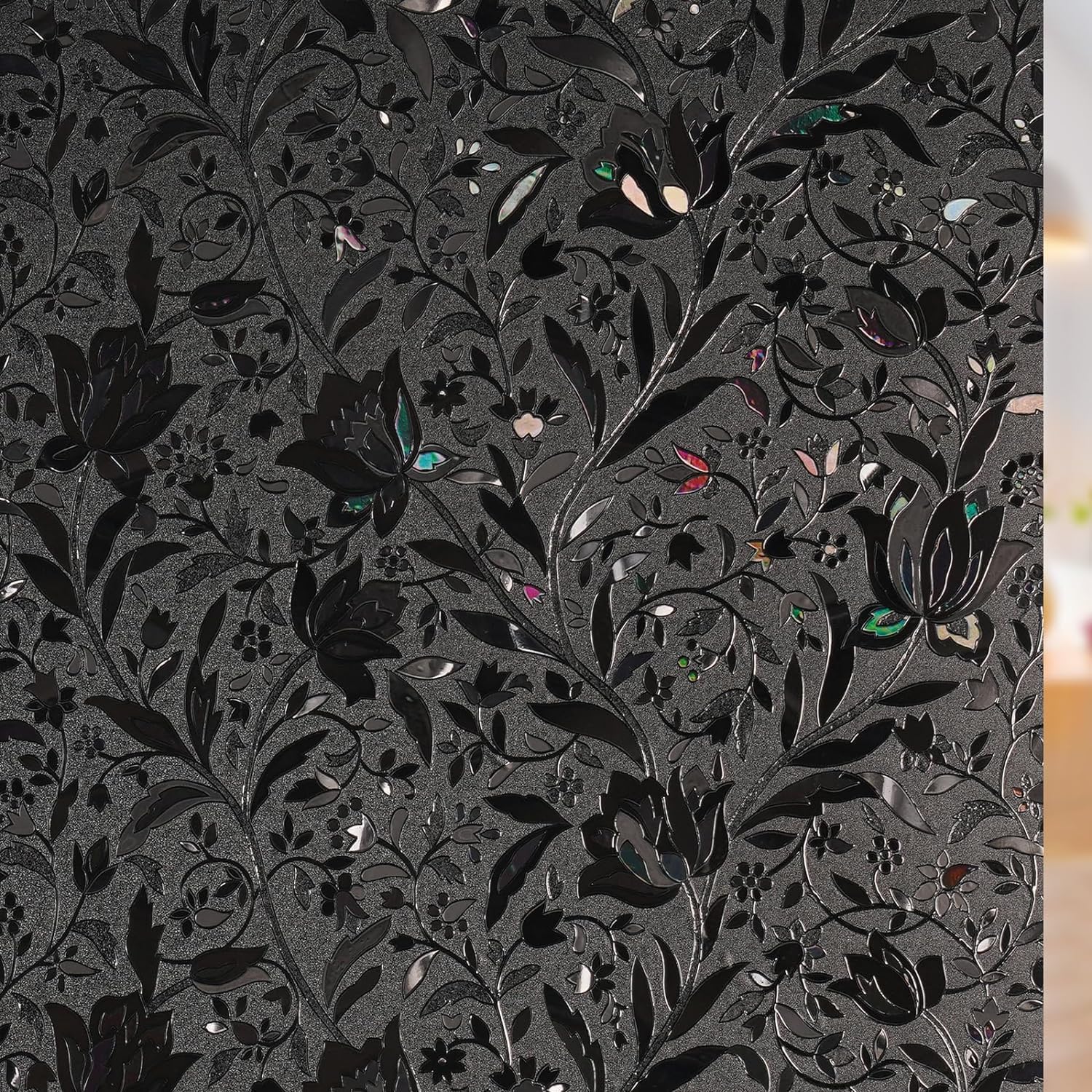 rabbitgoo Total Blackout Window Film, Black Privacy Cling, 17.5" x 157.4"