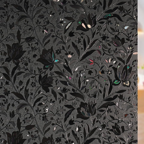 rabbitgoo Total Blackout Window Film, Black Privacy Cling, 17.5" x 157.4"