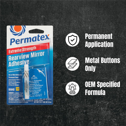 Permatex 81840-12PK Extreme Professional Strength Rearview Mirror Adhesive Kit, (Pack of 12)