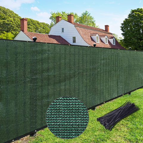 UPGRADE Privacy Fence Screen 3'x45' Dark Green Outdoor 90% Visibility Blockage 170 GSM Mesh Shade Cover Panels for Backyard,Balcony,Home Decoration with Zip Ties,Customized Avaliable