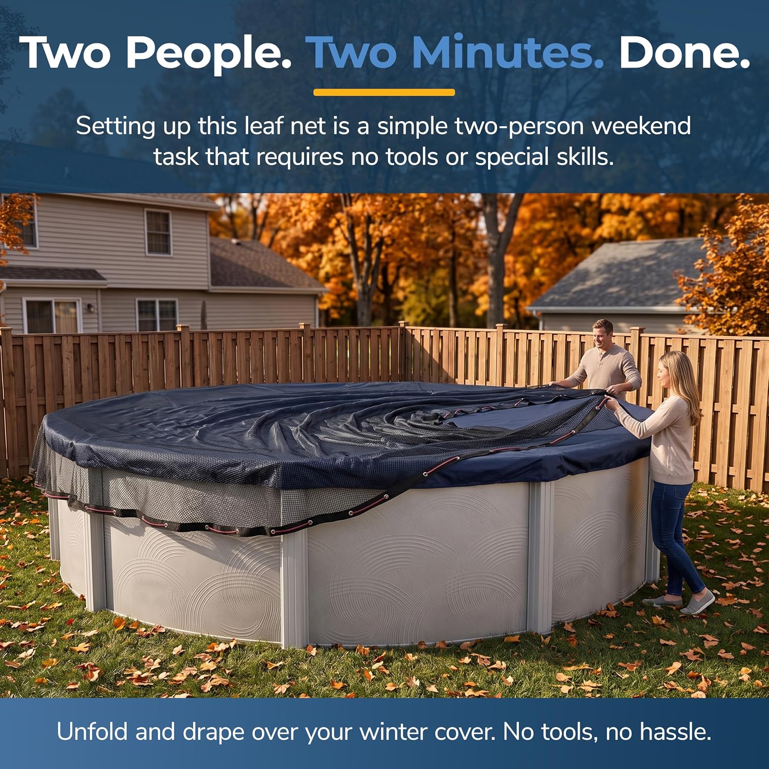 Blue Wave Arctic Armor 28-ft Round Leaf Net Mesh Above Ground Pool Cover